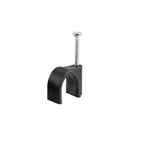 Cable clips with nail 100-pack Black 4 mm