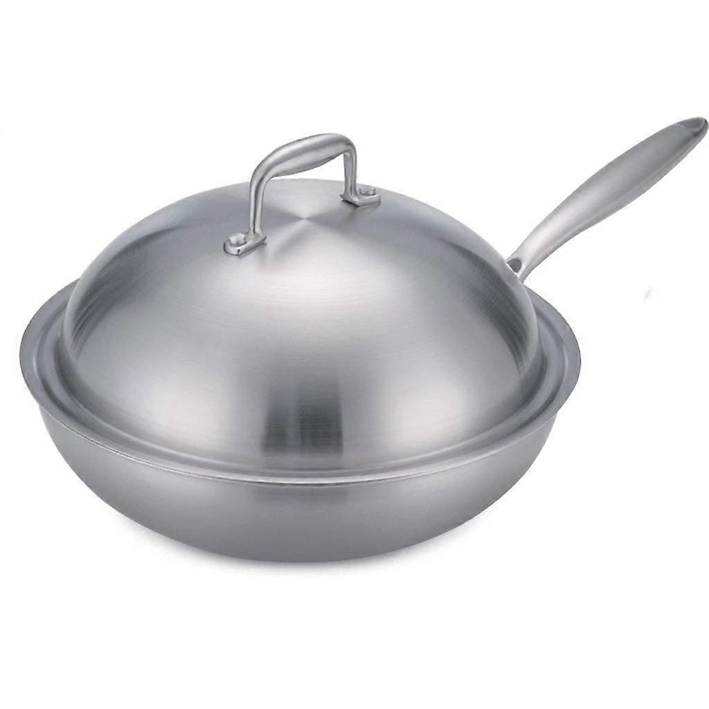 Stainless Steel Pot and Nonstick Wok with Lid, Induction Compatible, Even Heat Distribution