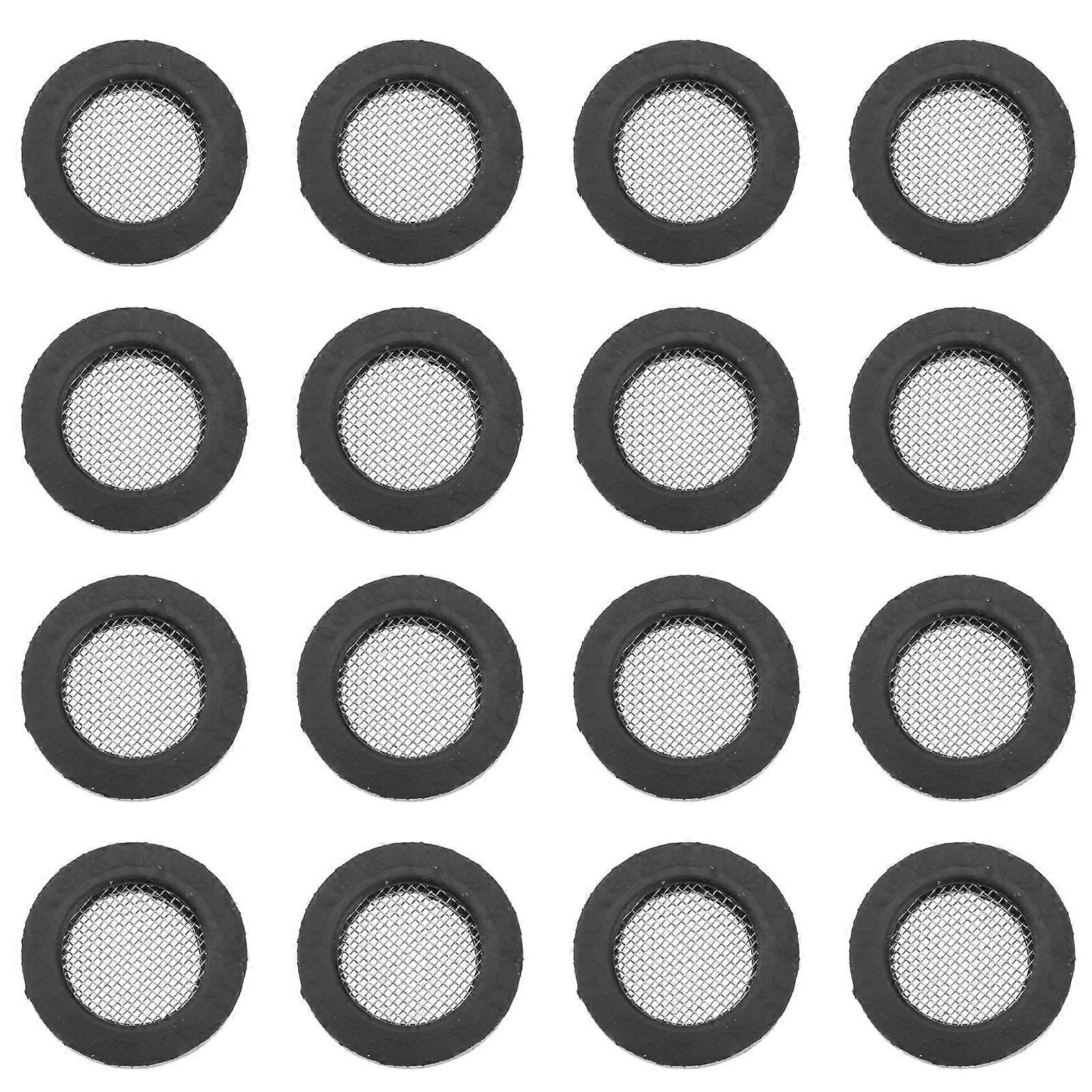 20Pcs Rubber Gasket with 304 Stainless Steel Net Shower Head Filter Plumbing Hose Seal Faucet Replacement Part Washer Sink Strainer Tool 4 Point (Blac