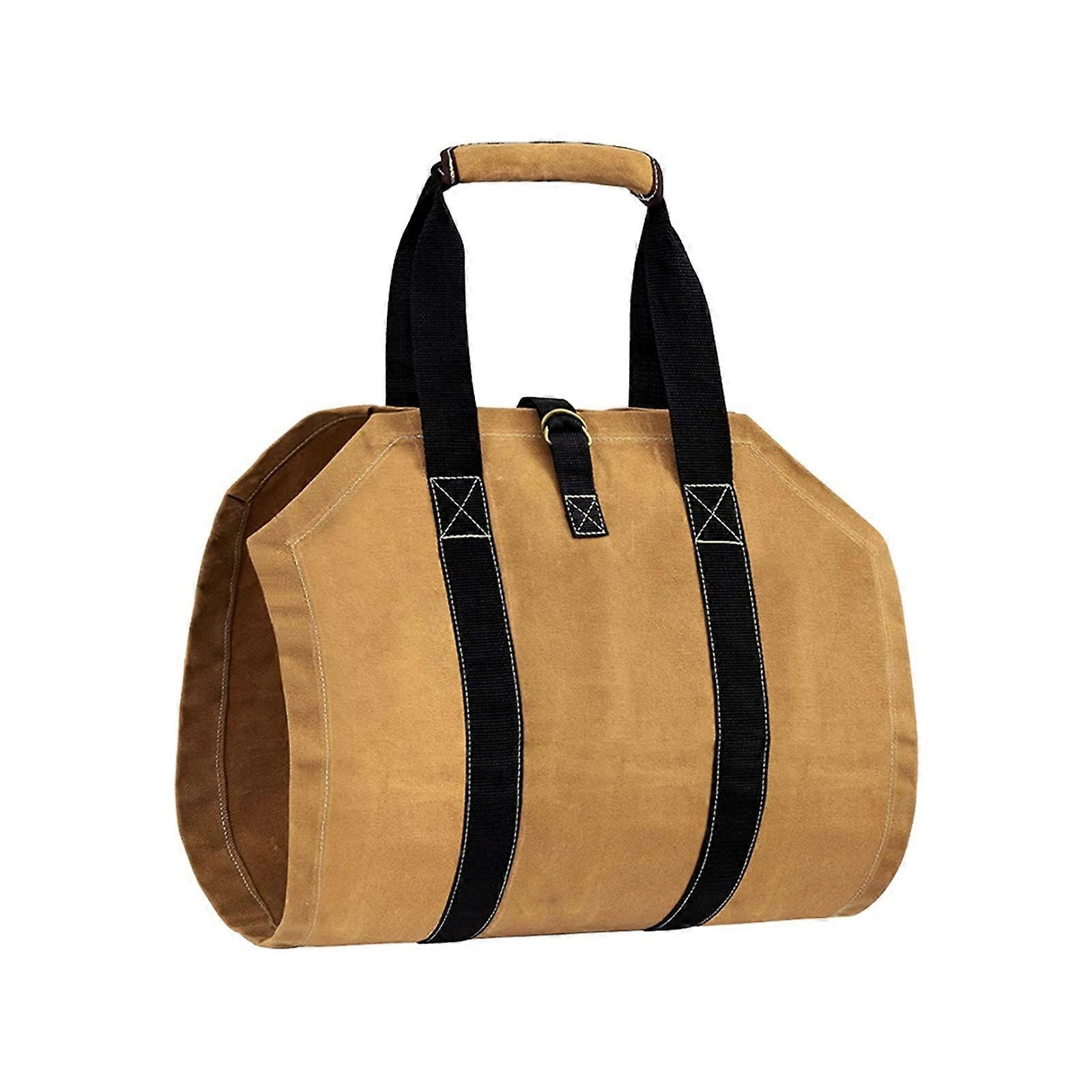 Firewood Carrier Large Capacity Foldable Durable Canvas Tote Bag for Fireplace and Camping Logs