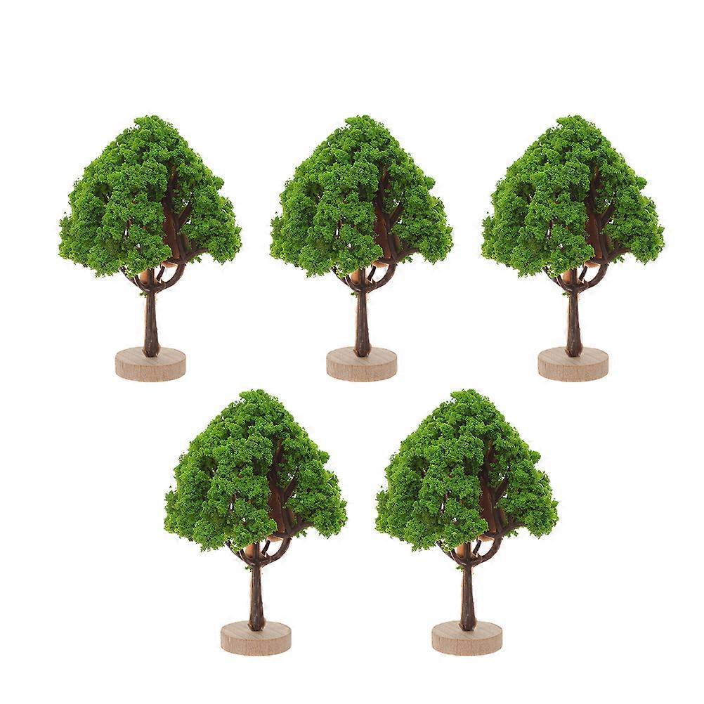 Simulation Tree Miniature Street Trees for Decor 5Pcs Green Artificial Landscape