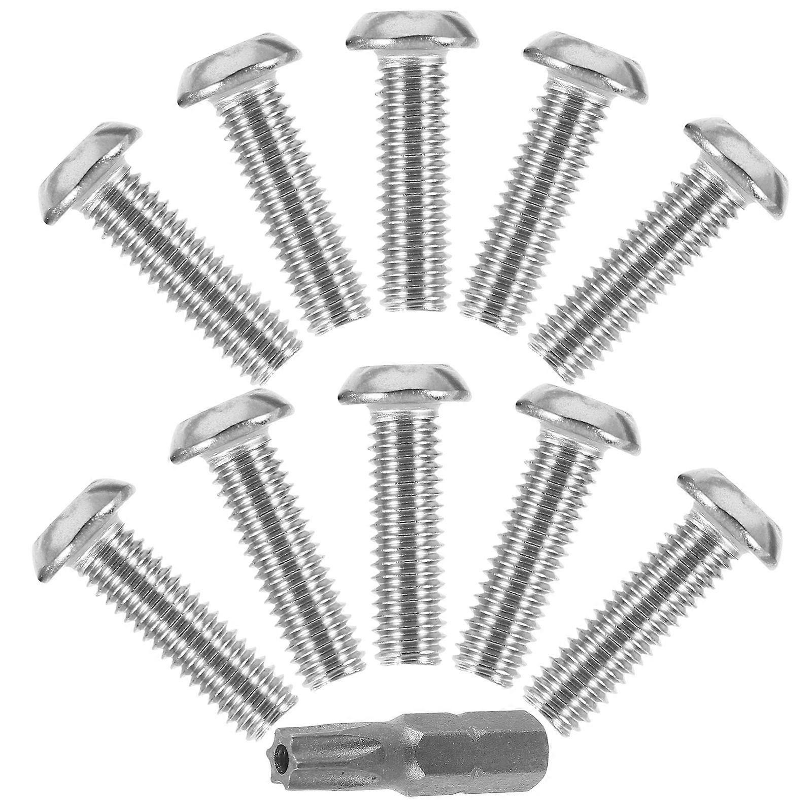 License Plate Frame Screws Stainless Steel Security Bolts 2Sets Silver