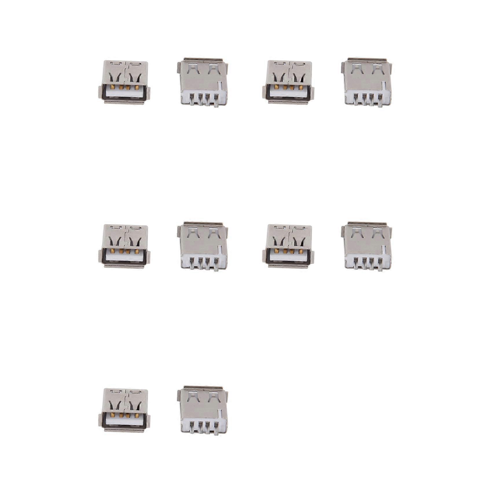 50 Pcs Straight Solder Type USB A Female Plug Jack Connector