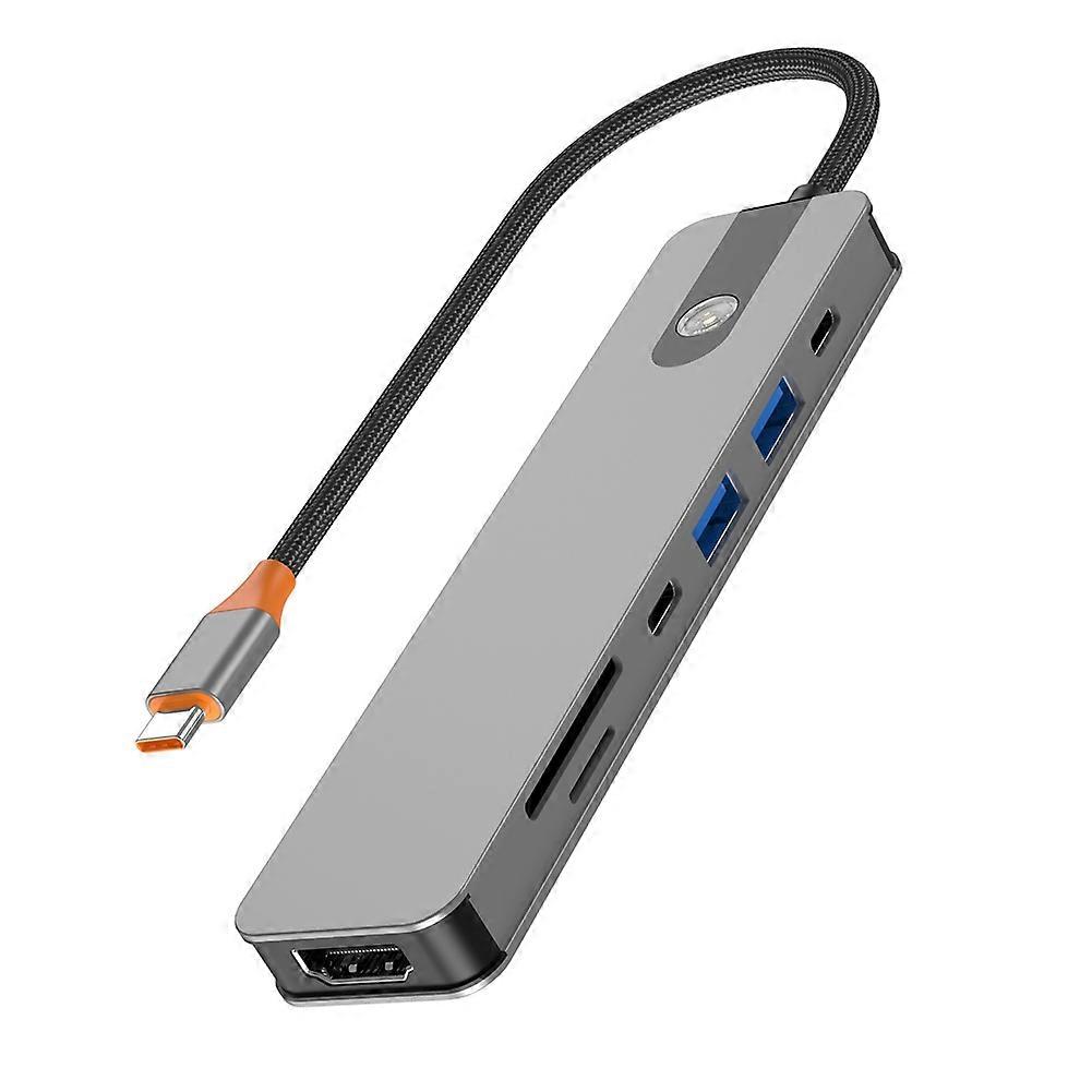 7-in-1 USB-C Hub Type-C Splitter 4K Docking Station HDMI-Compatible USB3.0 PD SD/TF for Laptop Macbook IPad