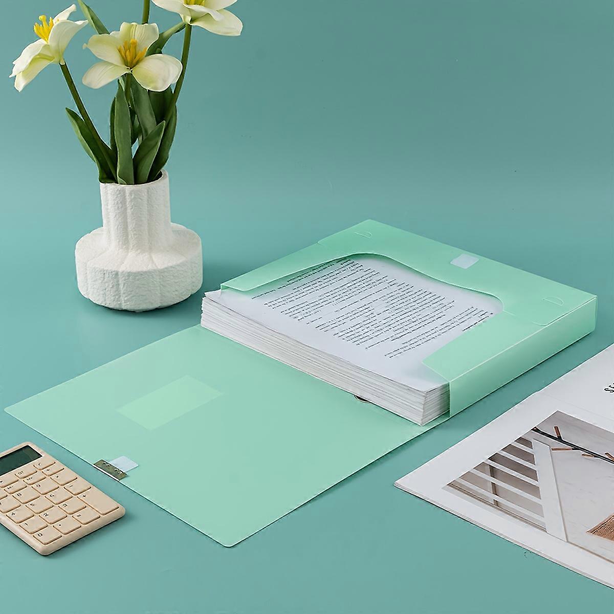 Large Capacity Colorful A4 Thickened Archive Box Foldable Plastic File Folder for Office Use, Accounting Documents Organization