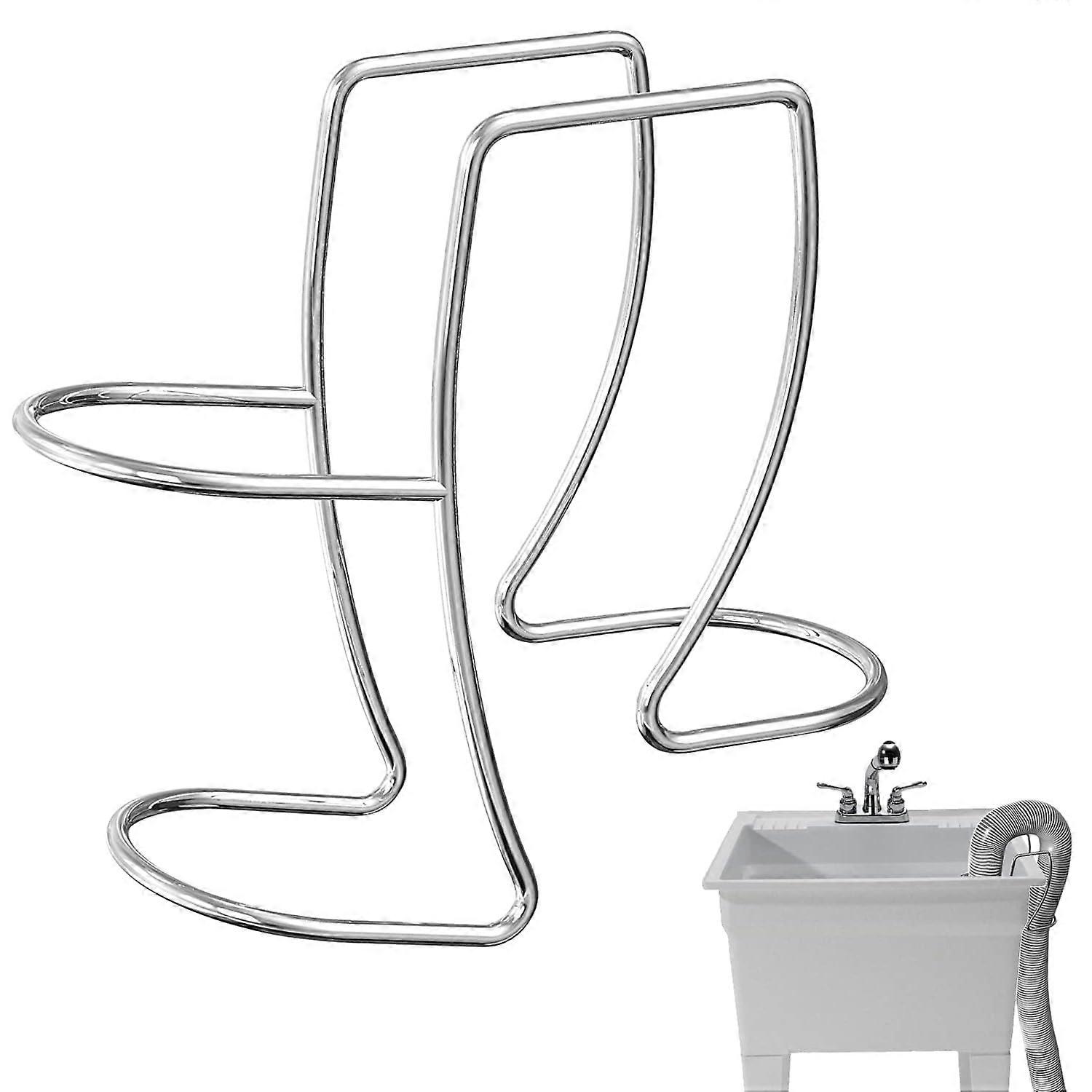 Adjustable Washing Machine Drain Hose Holder and Washer Hose Clamp, RustResistant Steel