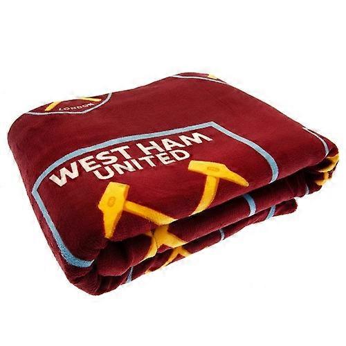 West Ham United FC Sherpa Fleece Crest Blanket