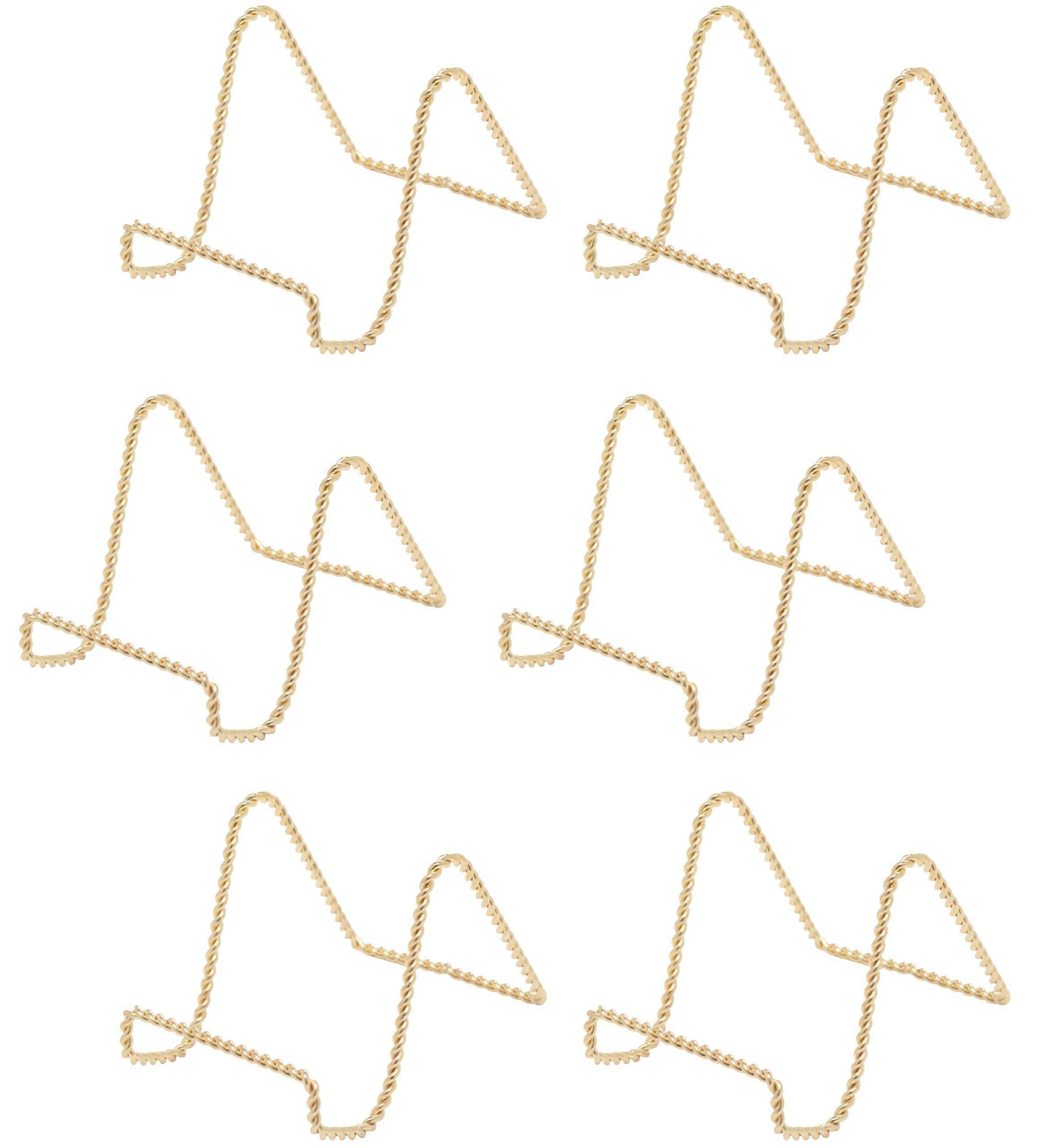 Brass Display Easels 3 Inch Gold Plate Stands with Twisted Wire for Photos and Collectibles 6 Pack