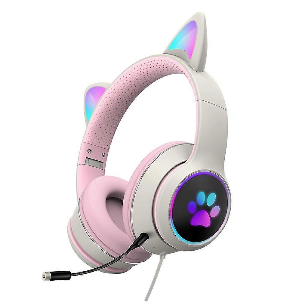 Foldable Gaming Headset RGB Lighting With  Microphone Noise Cancelling Phone Compatible