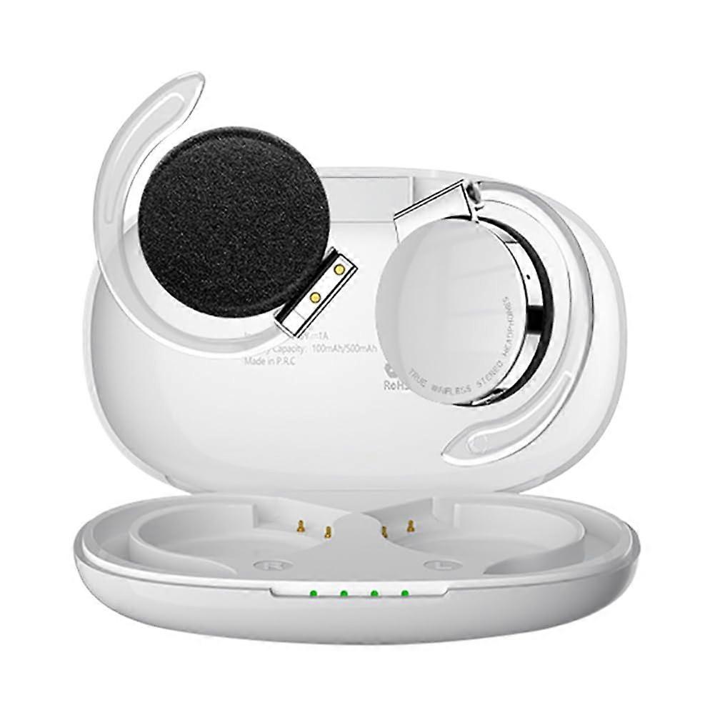 F2 TWS Wireless Bluetooth Headset OverEar Sports Noise Cancelling Stereo White