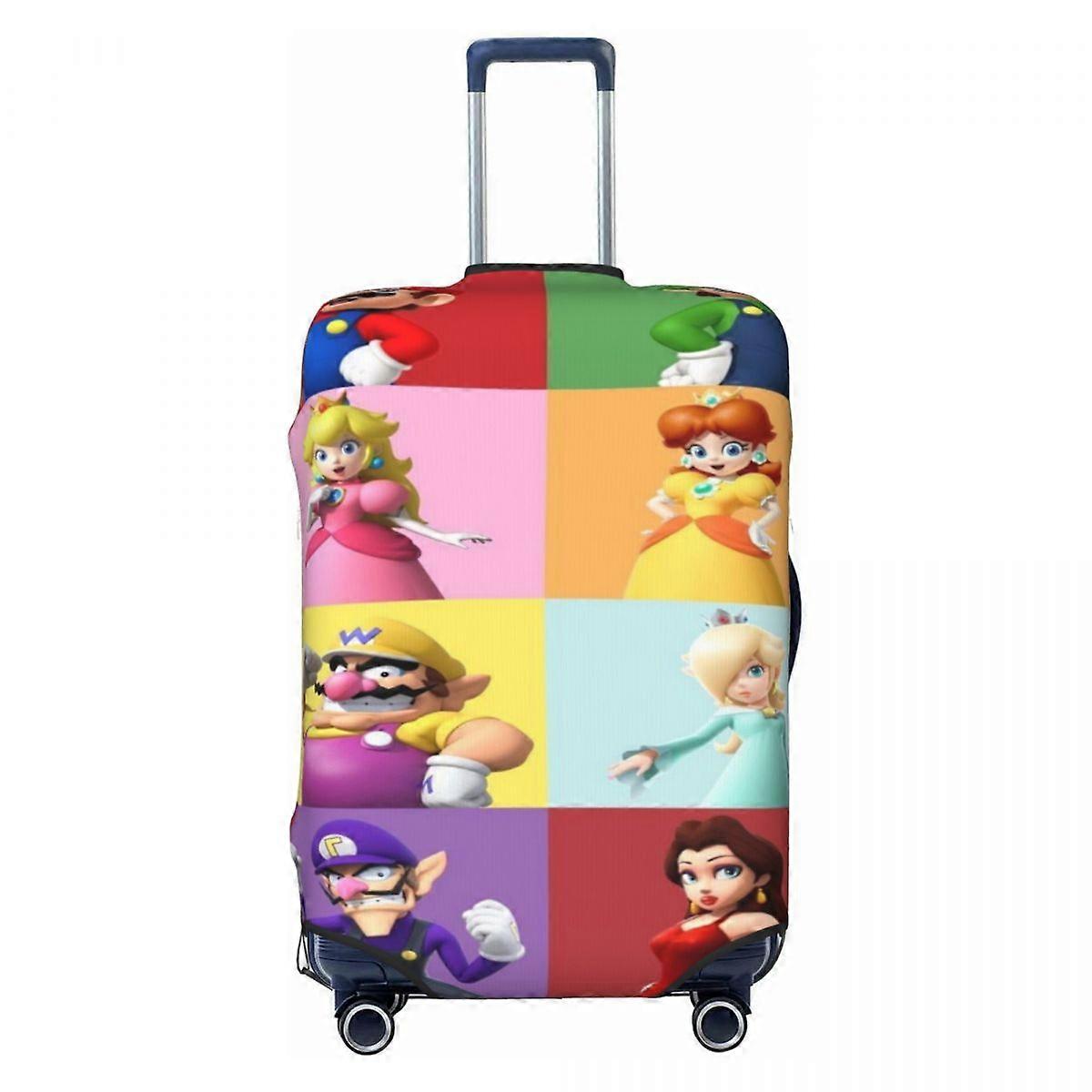 Capa de mala personalizada com estampa do jogo M-Marioed, elástica e ideal para viagens de 18 a 32 polegadas.