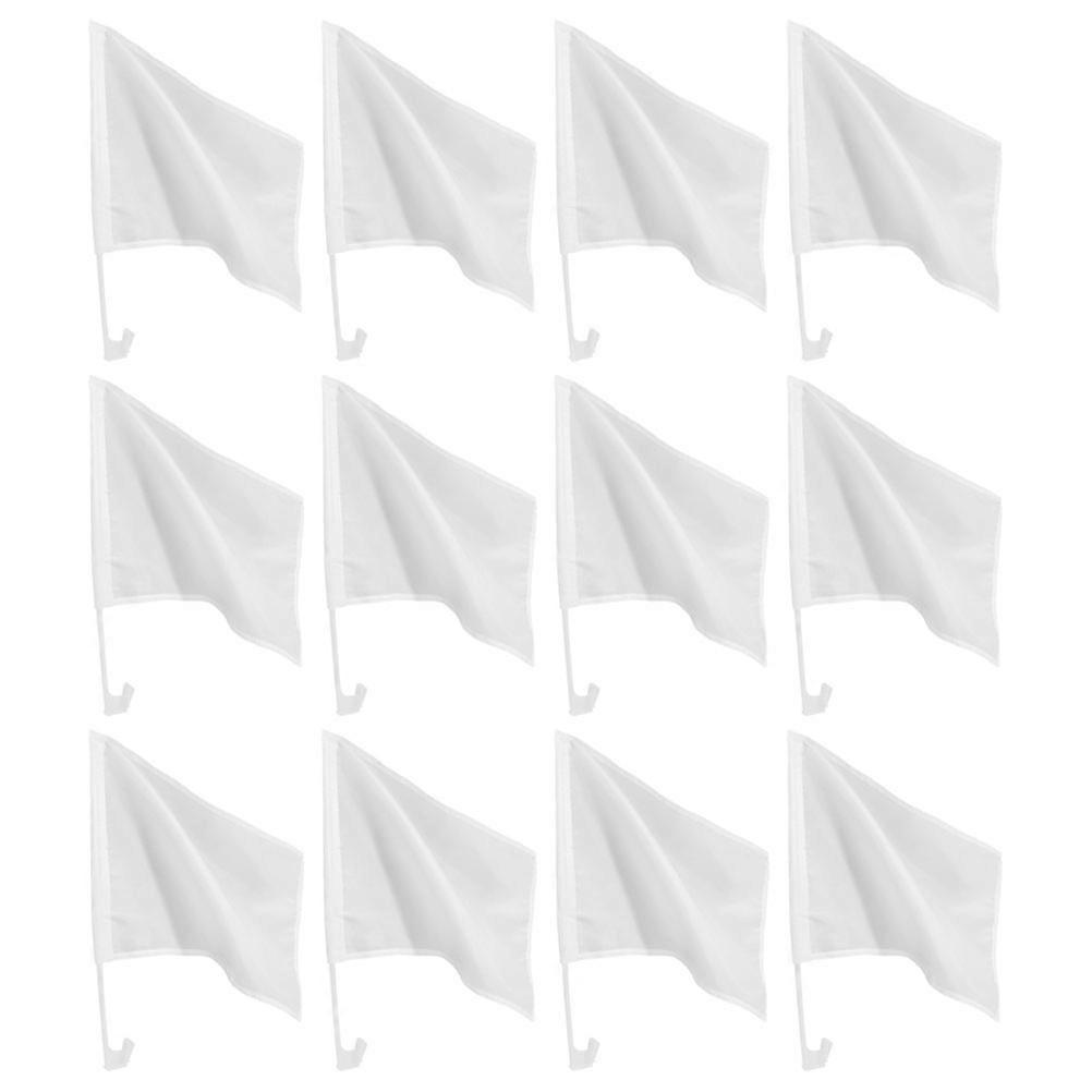 Car Window Decoration Handheld Flags Blank Flags for Decor 12Pcs
