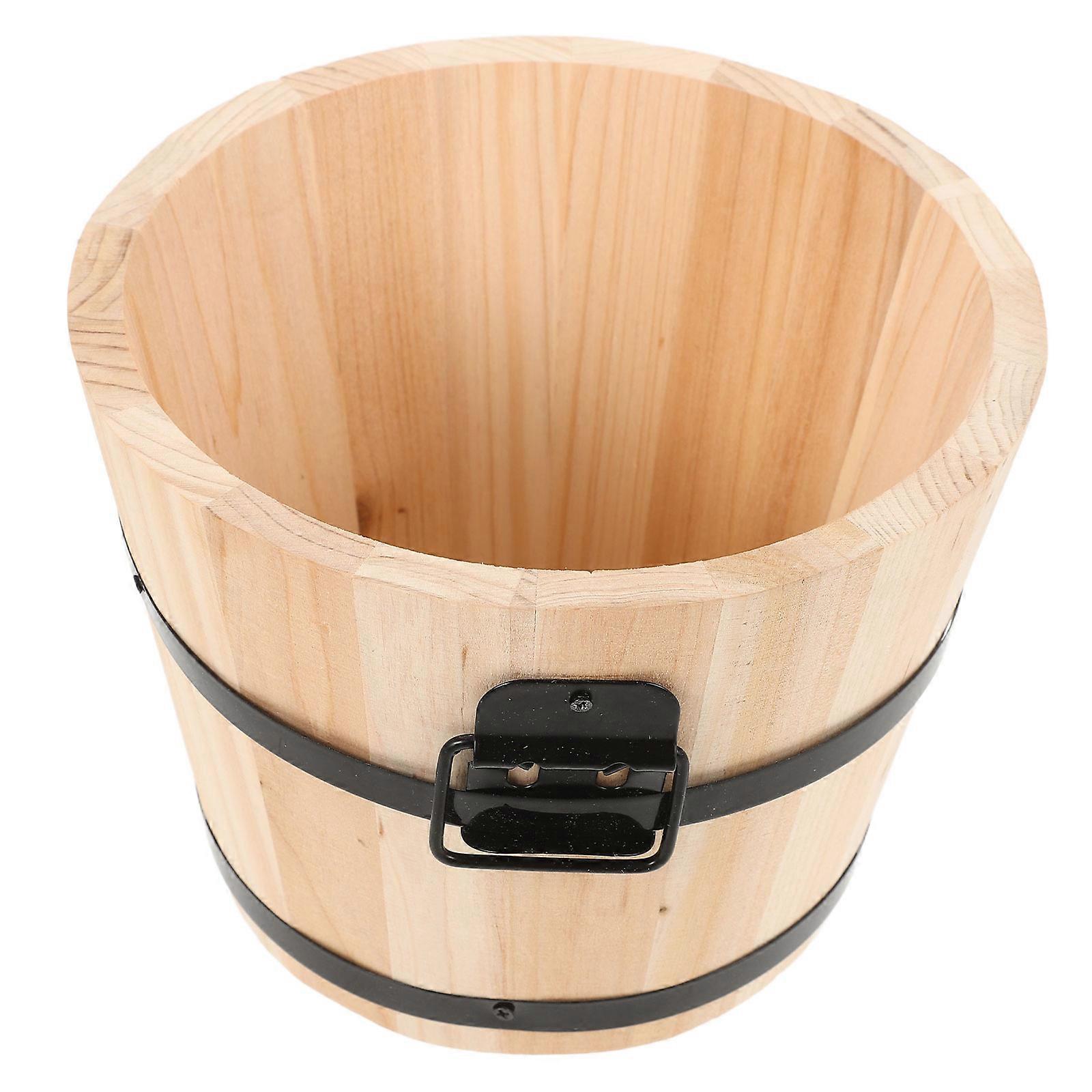 Wood Storage Container Beige Bucket for Food Storage Kitchen Use