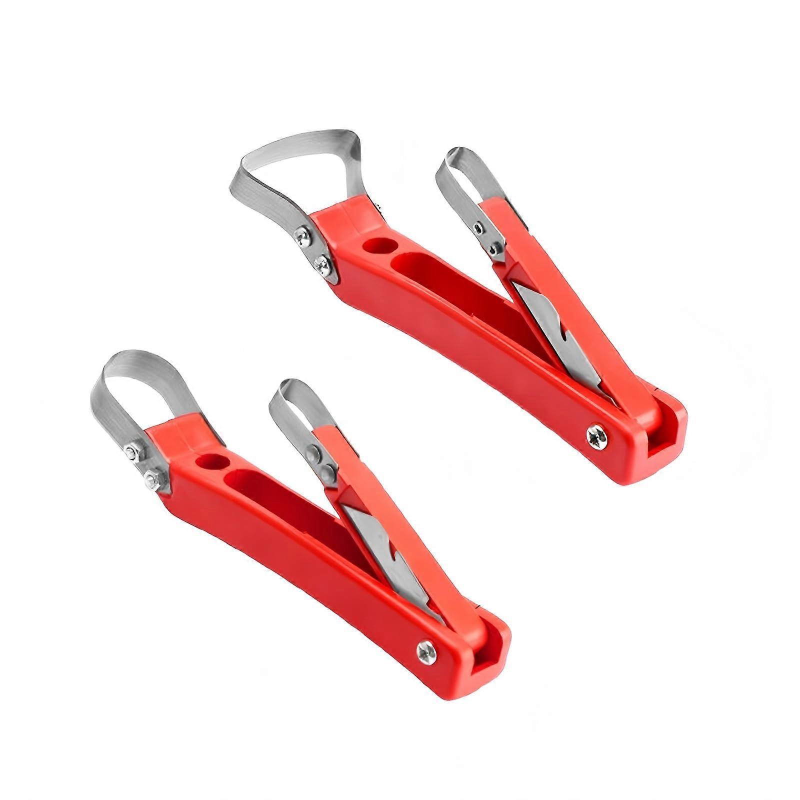 2 Pcs  Carbon Steel Debarking Tool Set with Sharp Edge Bark Peeler for Tree Girdling, Red