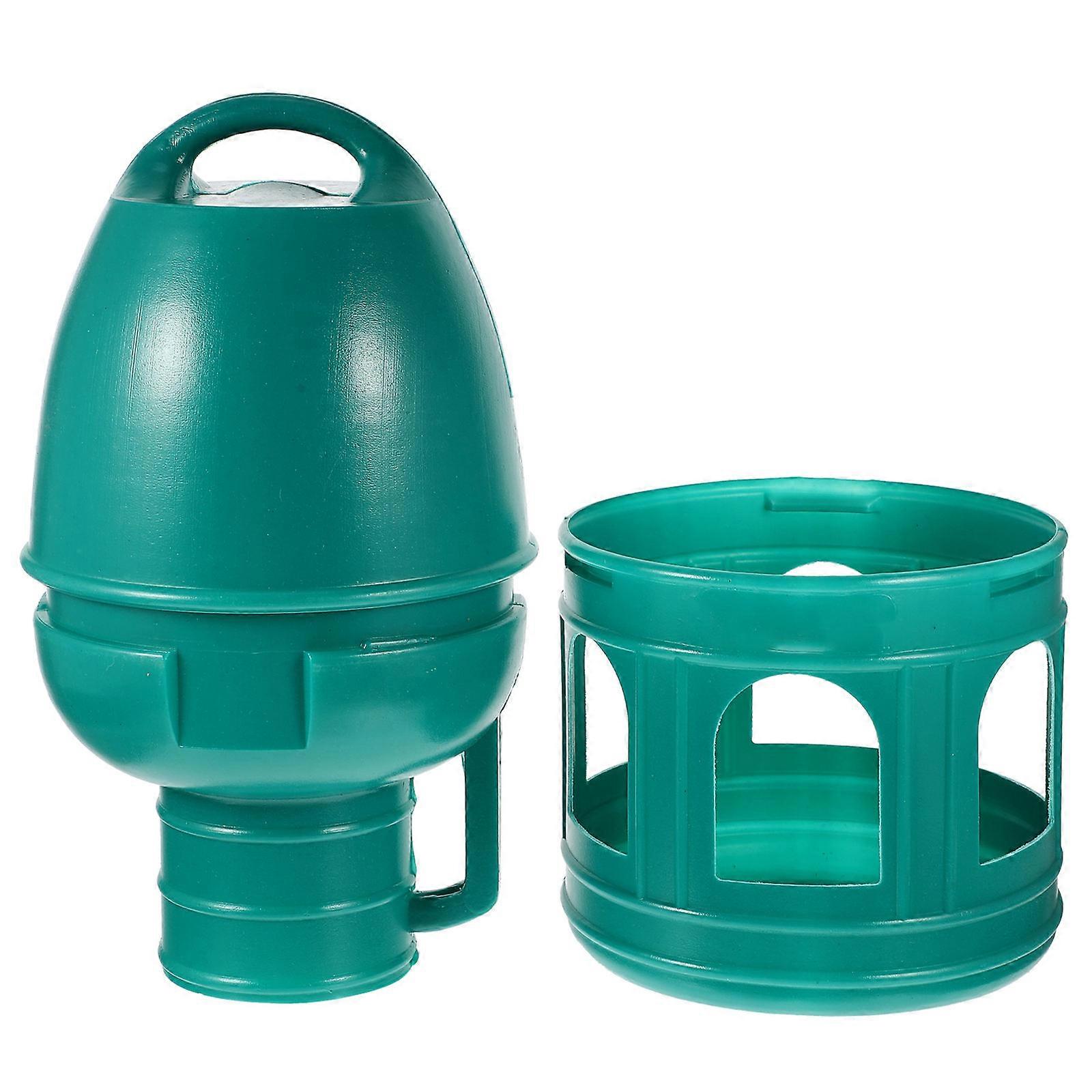 Green Bird Water Feeder Plastic Bird Waterer for Pet