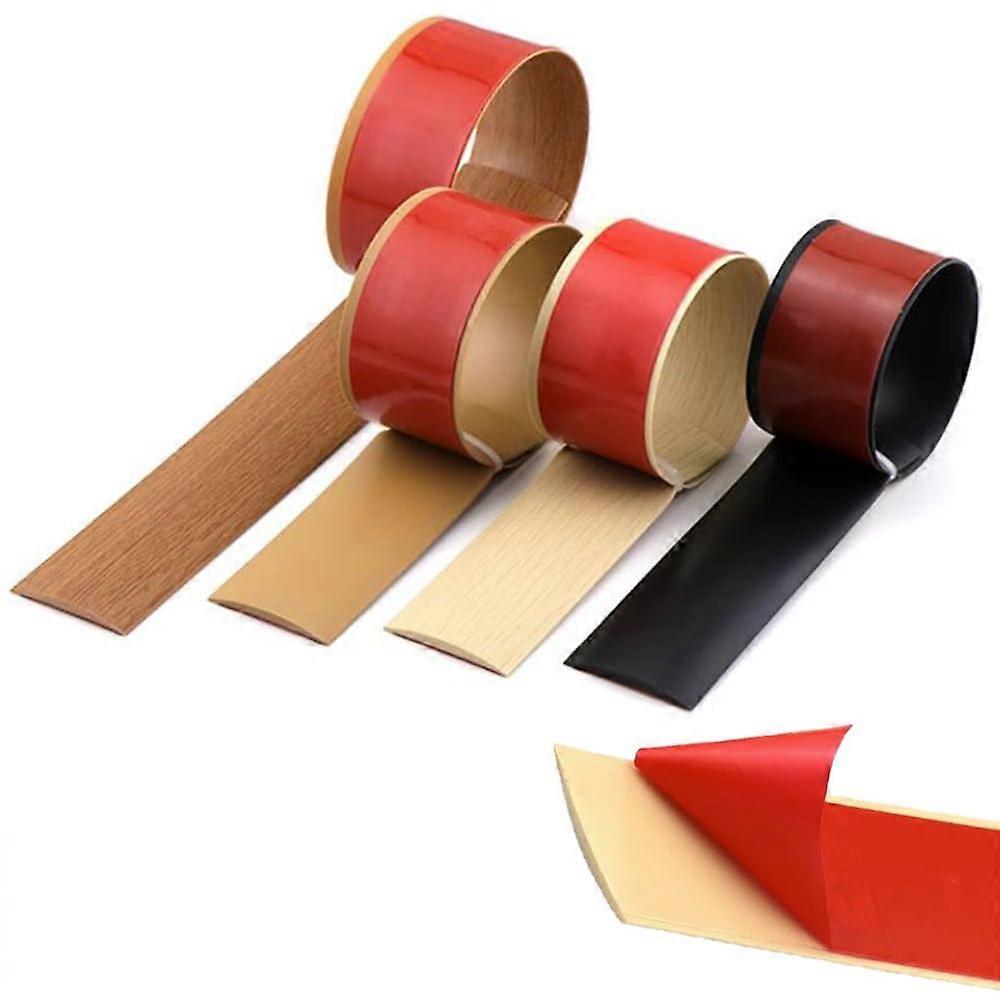 Black Self Adhesive Floor Transition Strip 2in Wide Vinyl Threshold for Seamless Height Difference Coverage 2m