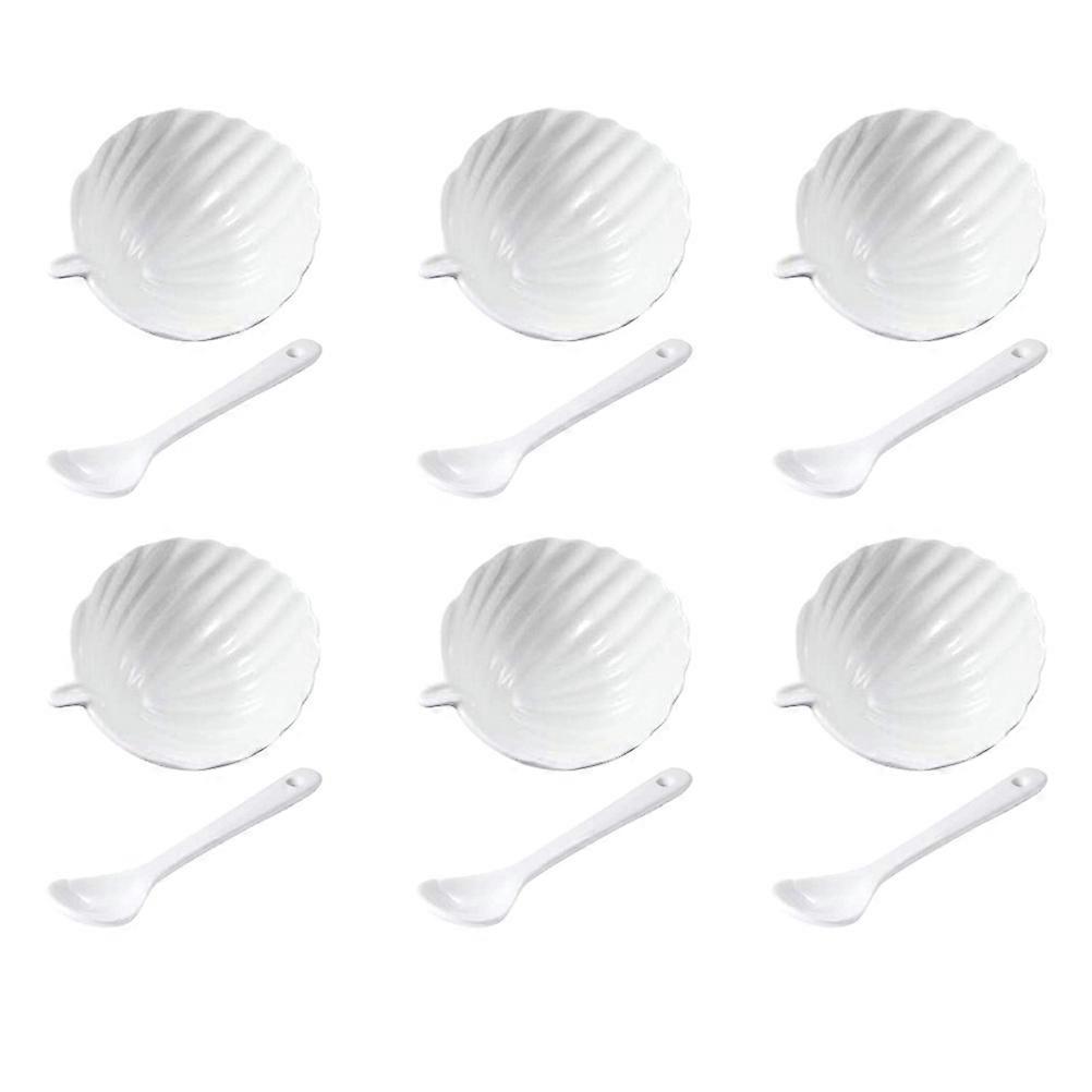 Dip Serving Plates Ceramic Sauce Dish for Home Use 1Set White