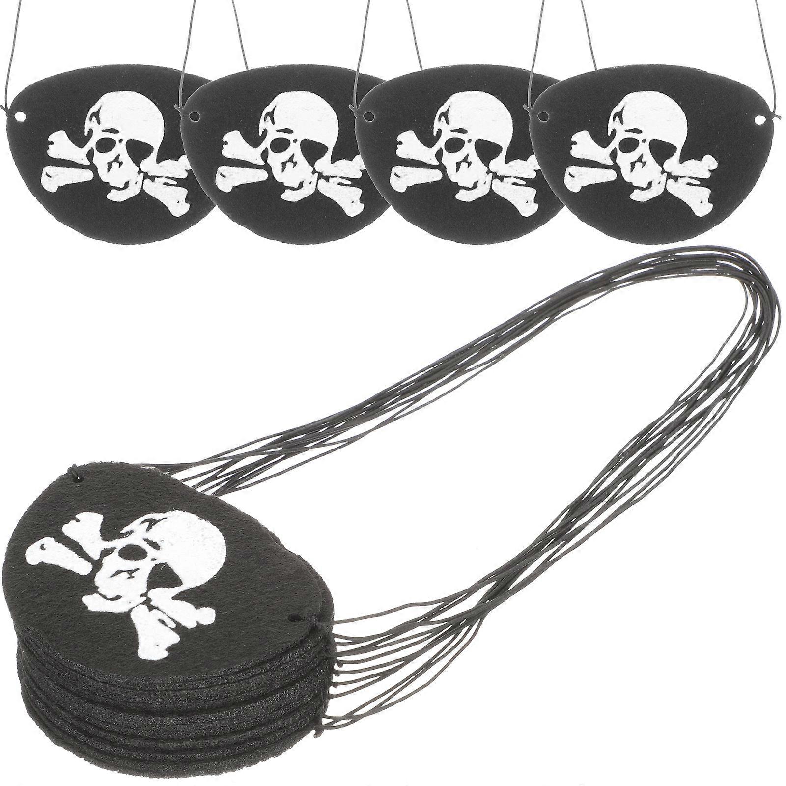 Skull Eye Patch Felt Cosplay Eye Patch for Halloween Decor 24Pcs