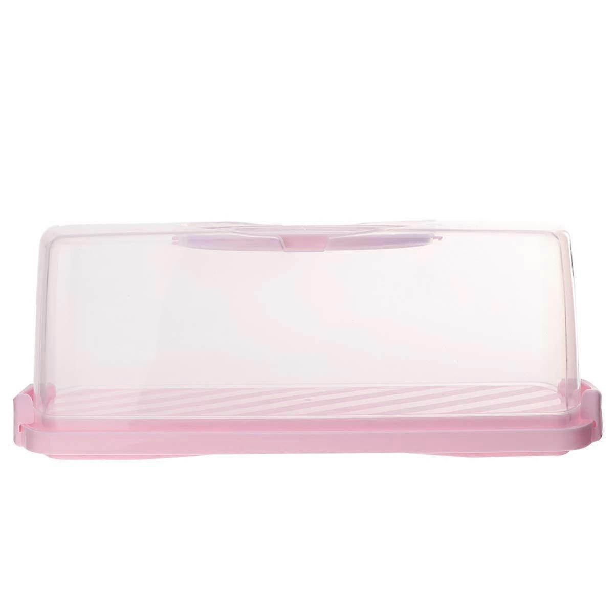 Large Clear Bread Box with Lid and Handle, Secure Locking Buckle, Rectangular Food Carrier