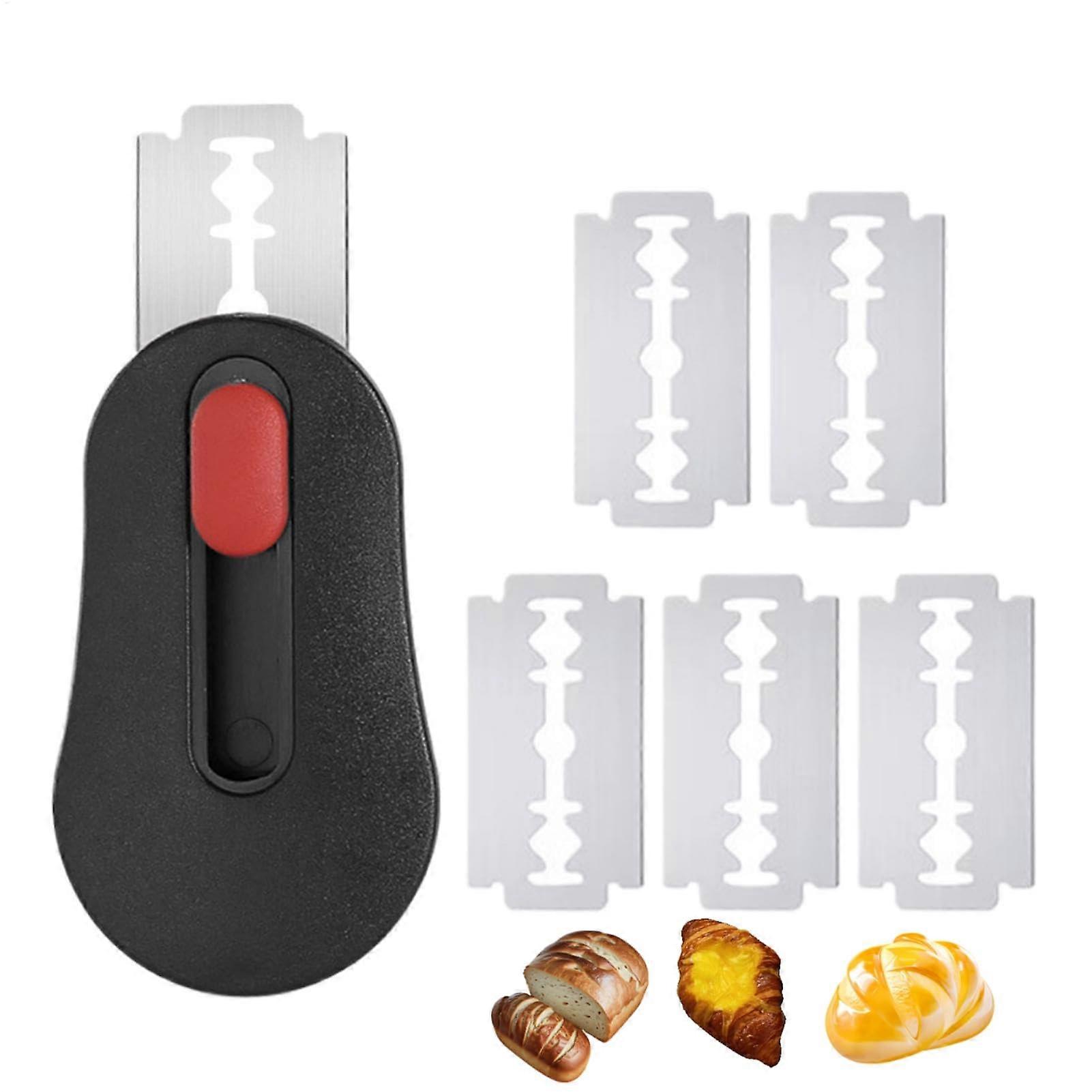 Bread Lame with 5 Blades Magnetic Storage for Precision Sourdough Scoring Black