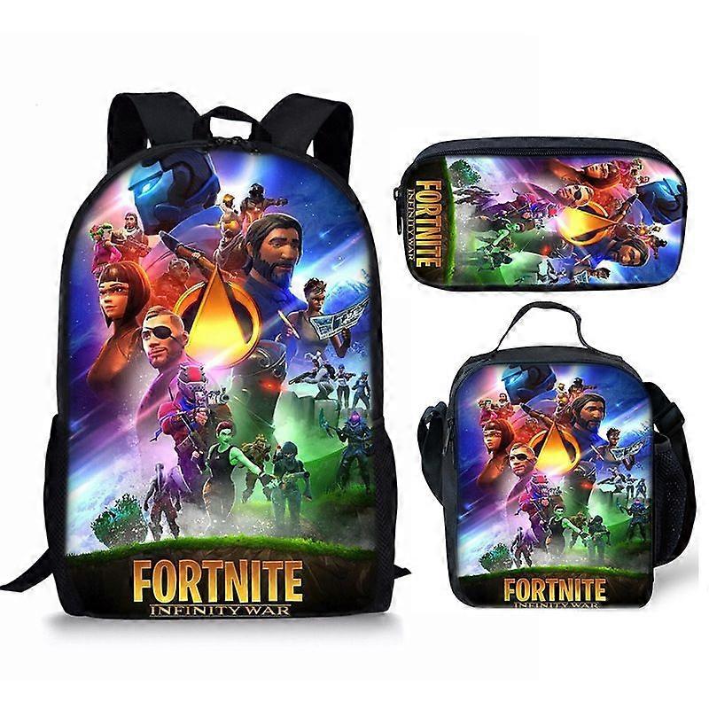 Fortnite Fortnite Backpack Large Capacity Three-piece Set Peripheral Backpack Student School Bag