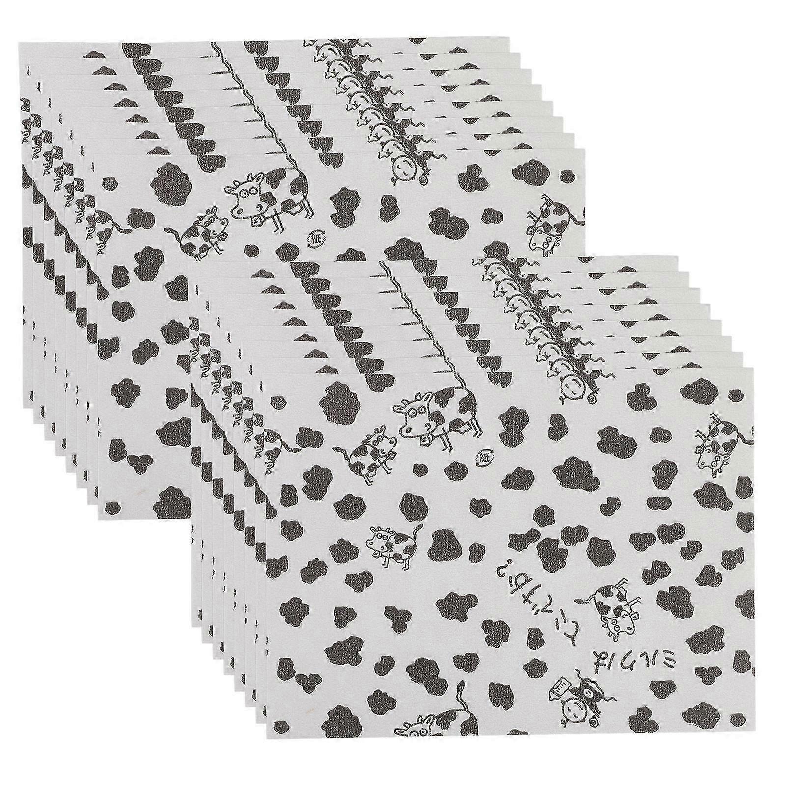 Cow Print Tissue Paper Easy To Use Durable Rectangular Packaging For Homemade Candy 100Sheets