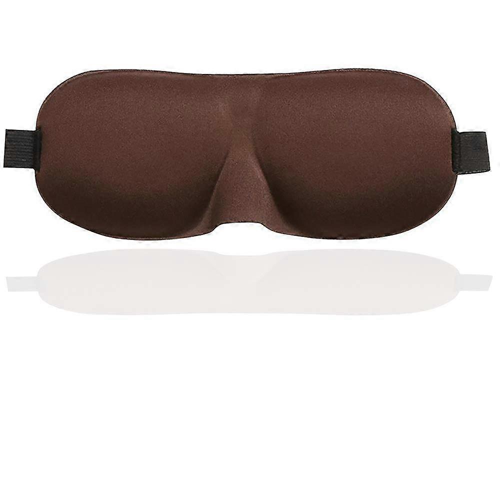 3D Contoured Sleep Mask with Adjustable Strap, Light Blocking Eye Mask for Travel, Brown