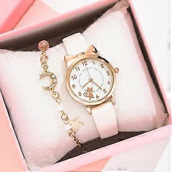 2pack/lot Non-toxic ABS Quartz Bracelet Watch With Stainless Steel Strap Rustproof And Durable