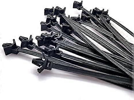 Cable Zip Ties 6x130mm SelfLocking Nylon with Mount Clips 100 Pack for Wire Management