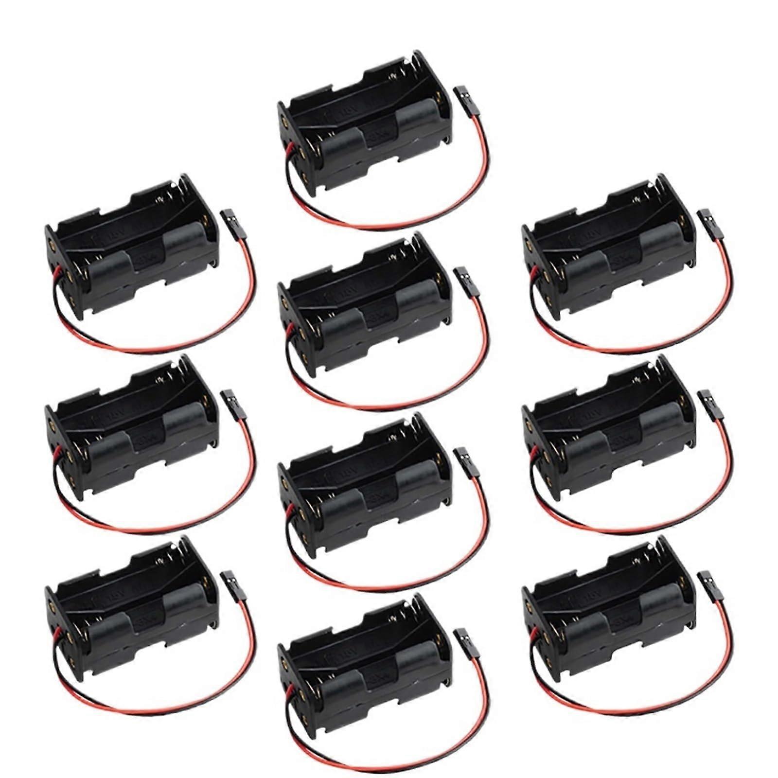 AA Battery Holder Compatible with JR Connector 4 Cell Case Black Replacement Pack for RC Projects