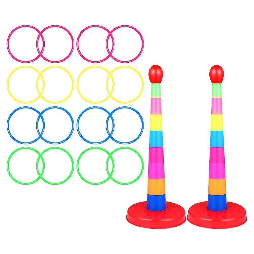 Kids Ring Toss Game Educational Plastic Toy for Outdoor Fun 2Sets