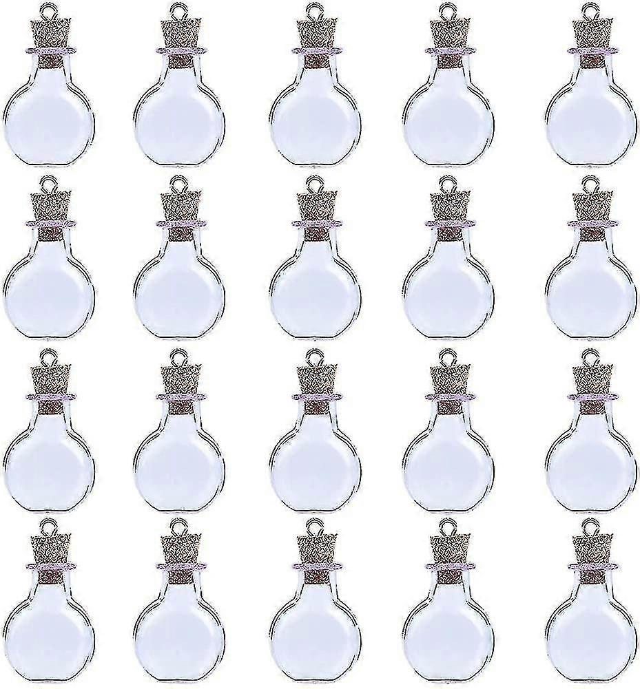 20 st mini-glasflaskor, mini-tomma glaskorkflaskor för födelsedagspresent