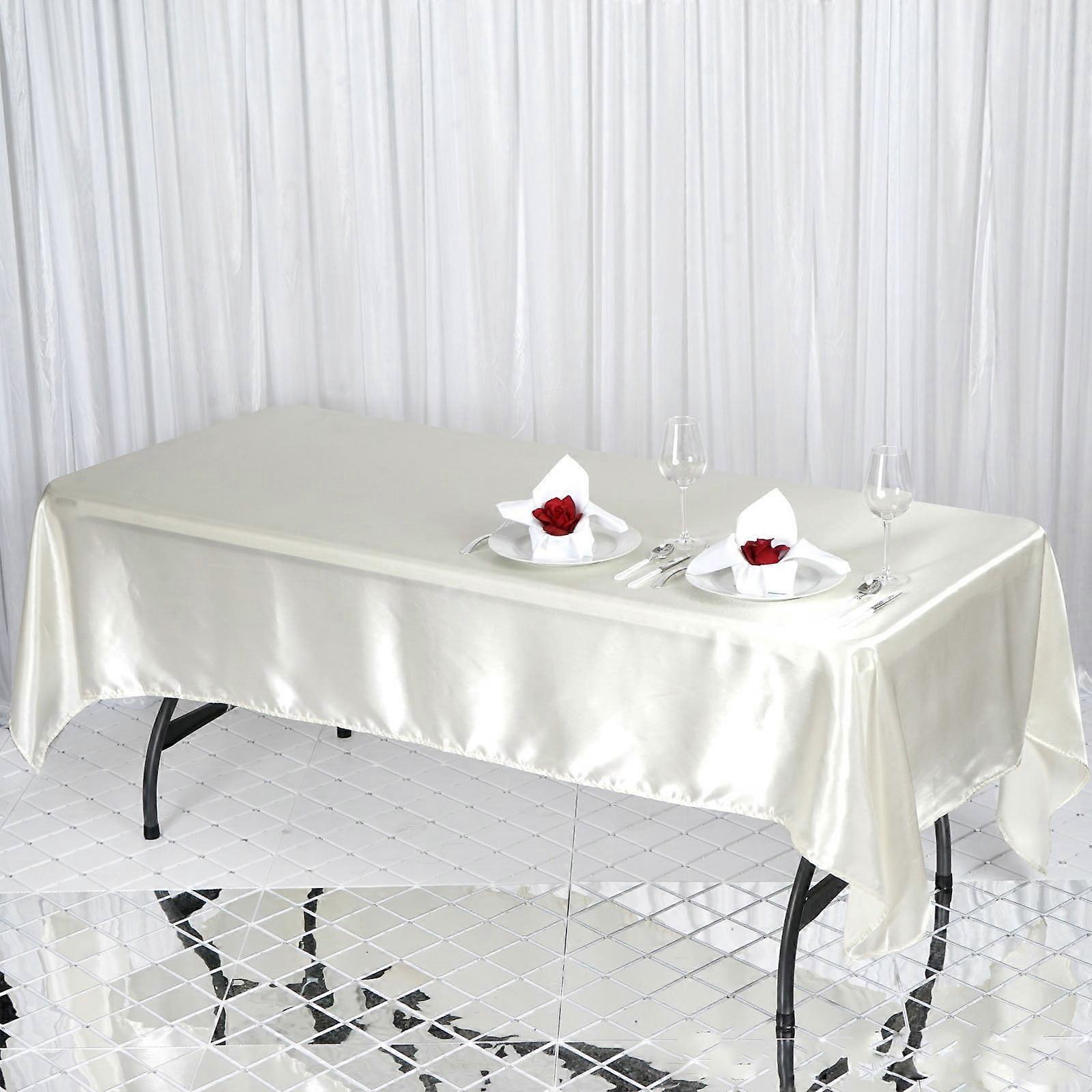 60" x 102" Satin Rectangular Tablecloth Ivory Table Linen