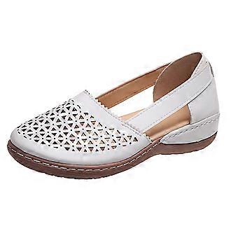 Dames casual schoenen met open details, effen ronde neus, comfortabele platform sandalen maat 38 wit