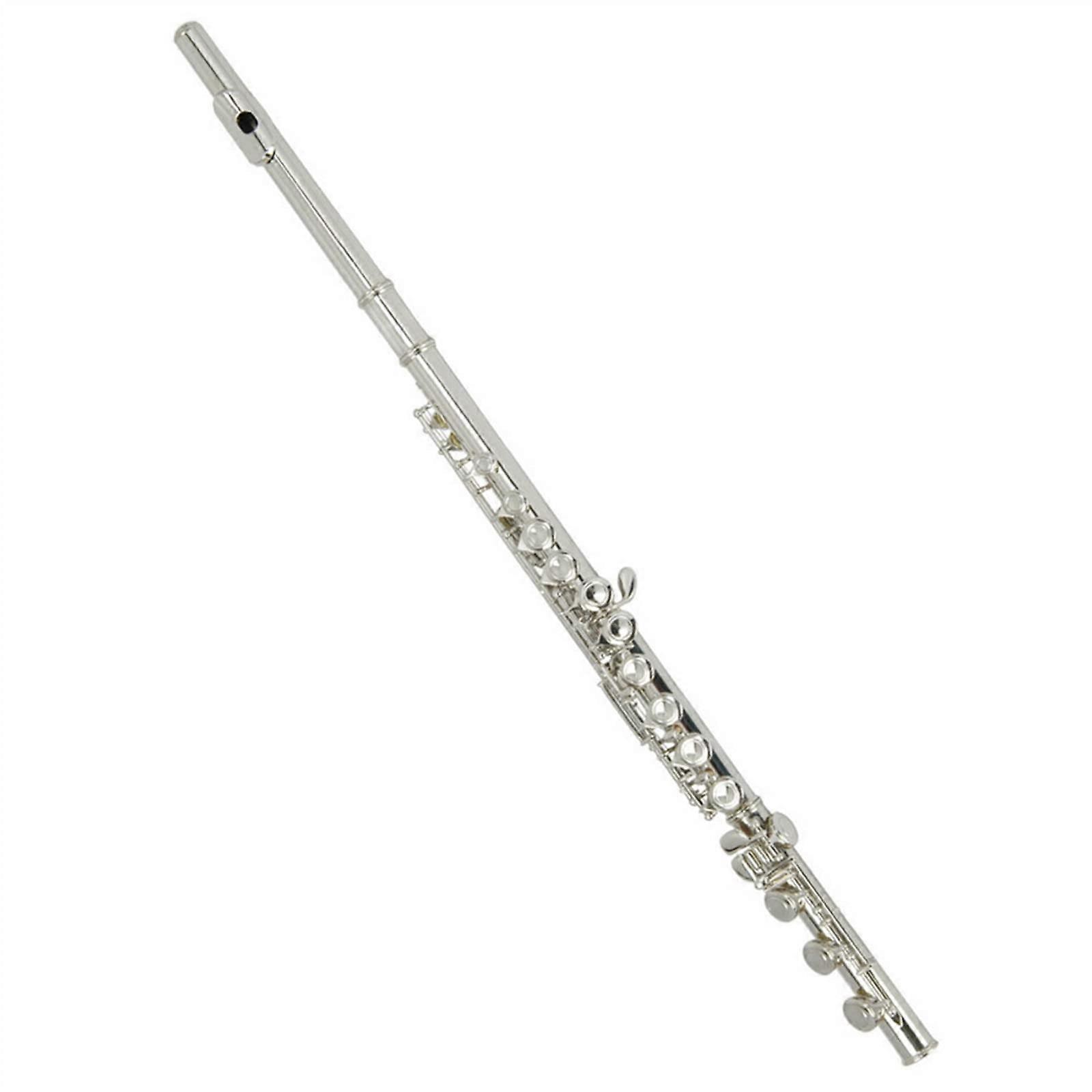 C Flute 17 Key Split E Nickel Plated Concert Flute for Students Beginner Full Size