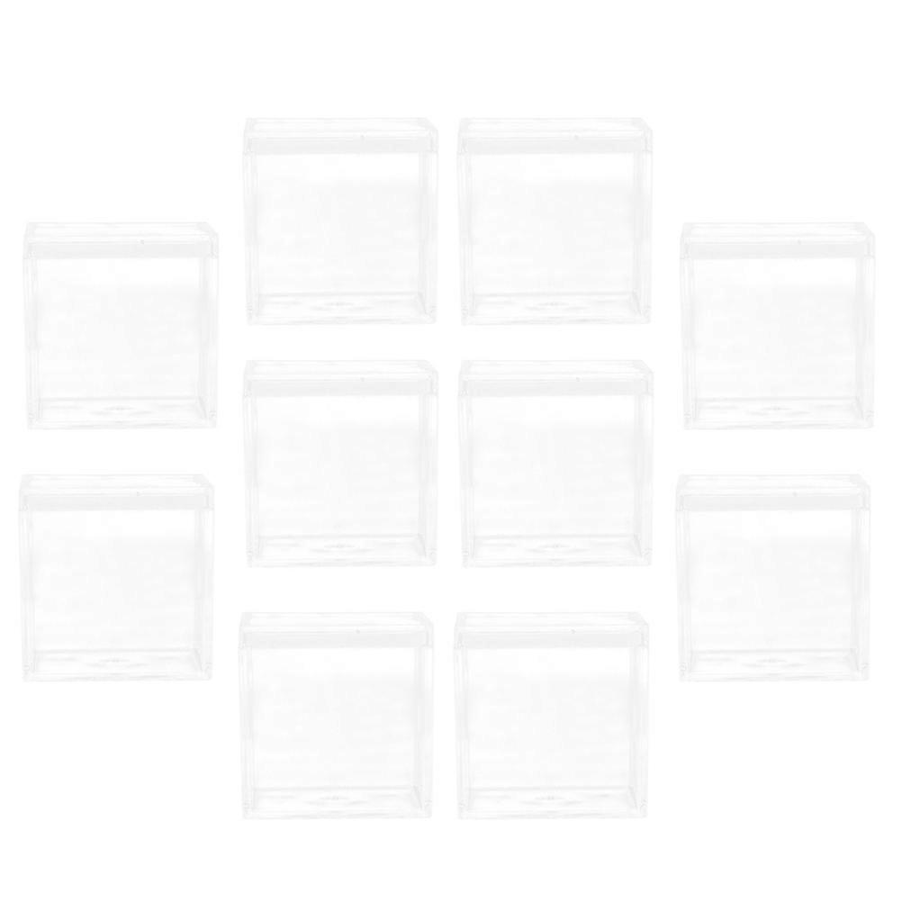 10Pcs Candy Boxes Clear Acrylic Boxes Square Cubes Clear Candy Boxes Tiny Jewelry Storage Boxes