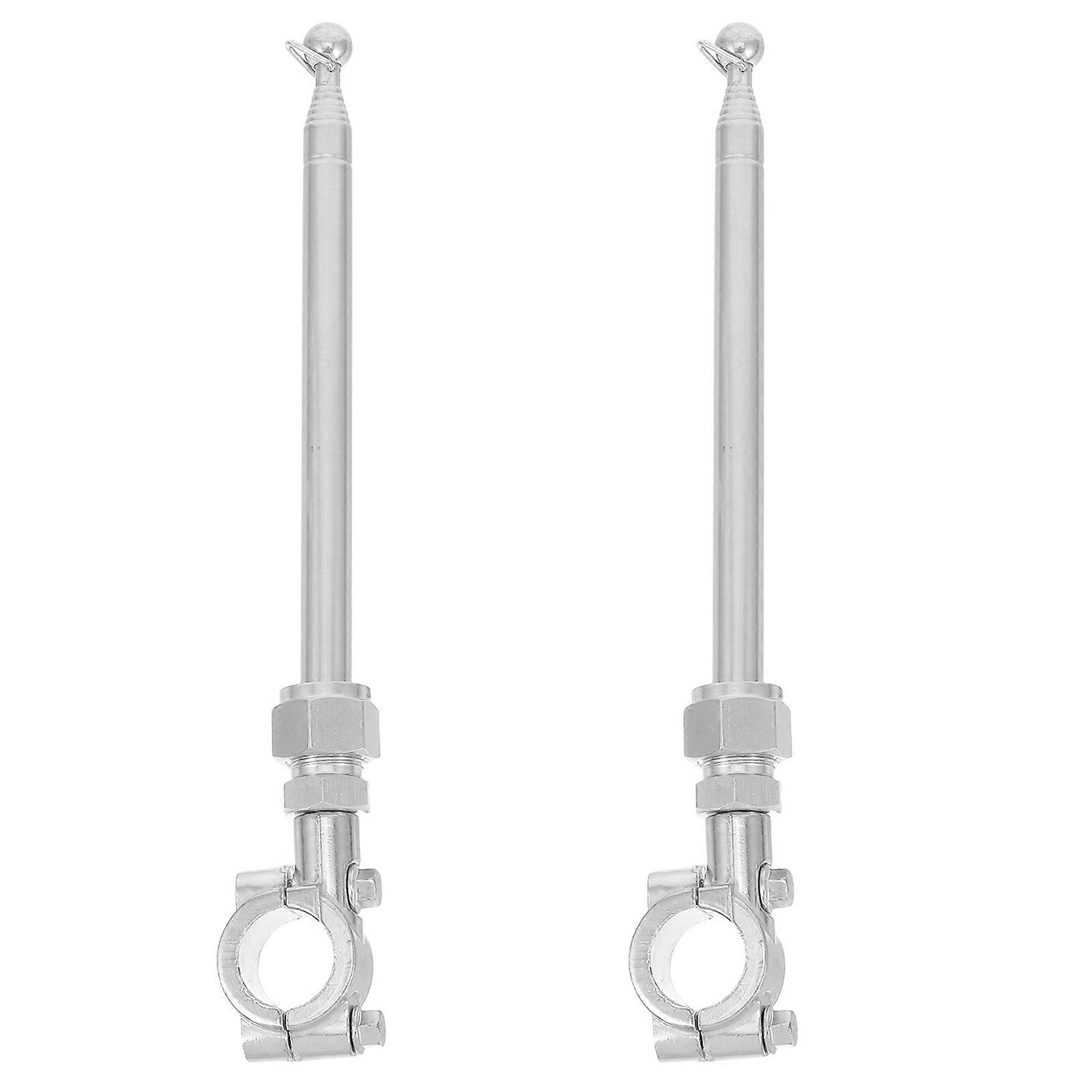 Cylindrical Flagpole 2Pcs For Motorcyclists And Cyclists Adjustable Height Durable Convenient Setup