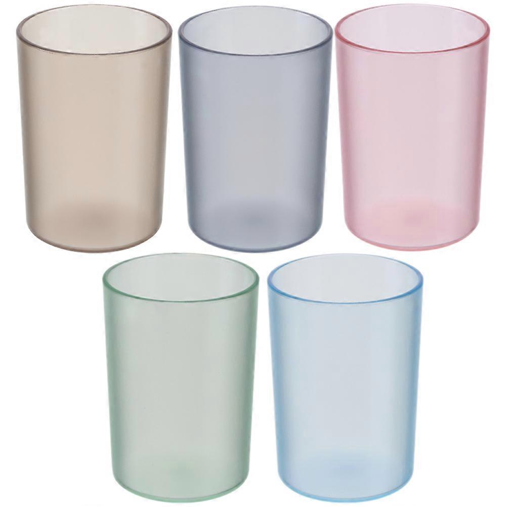Plastic Toothbrush Cup for Storage 5Pcs Assorted Color Bathroom Cups