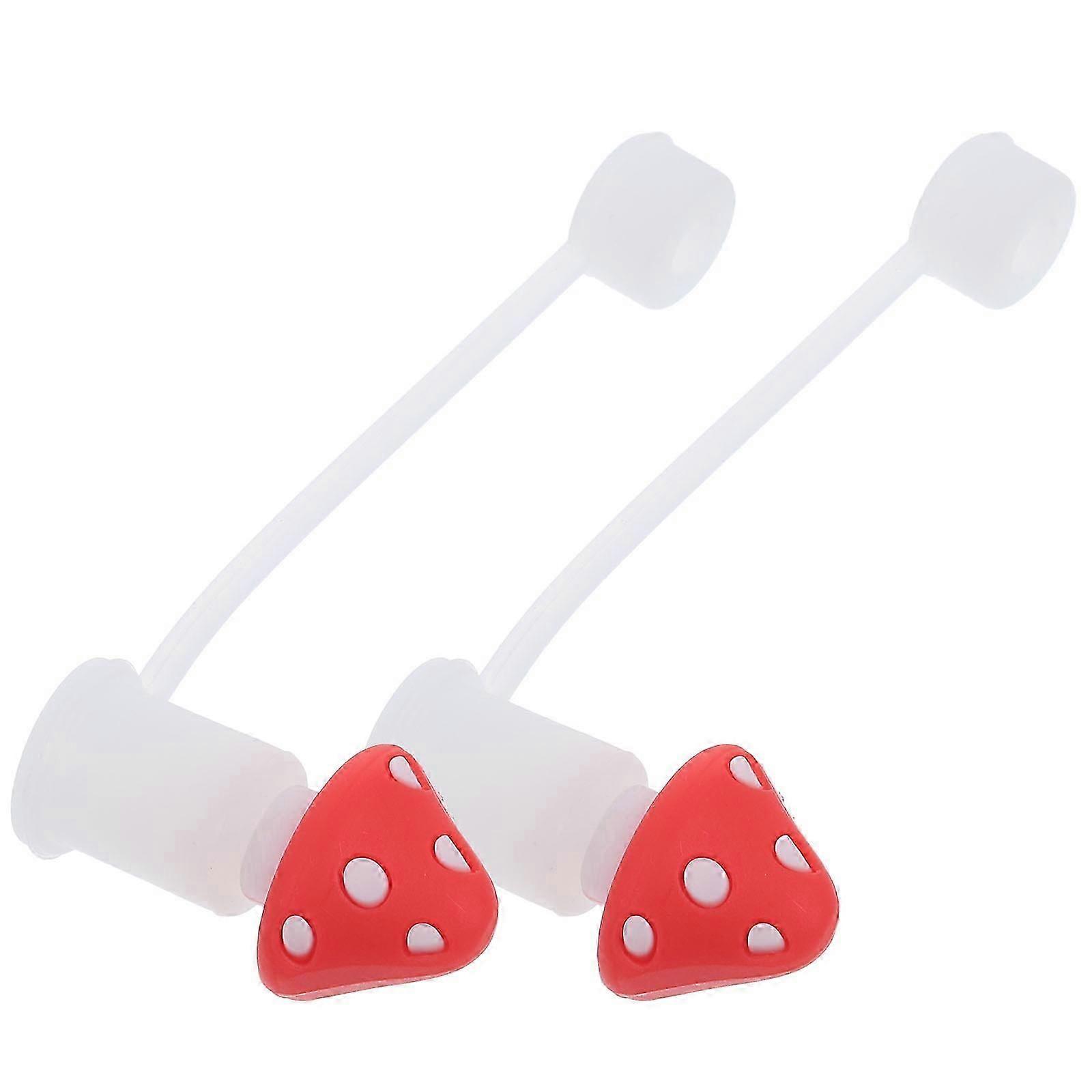 Reusable Silicone Straw End Protectors, Mushroom Shape, 2pcs