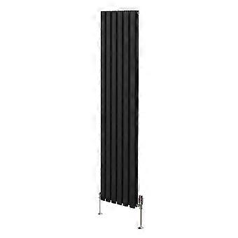 Oval Column Radiator 1800mm x 360mm & TRV Chrome Valves Modern Designer Double Panel Central Heating