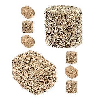 Fardos de feno em miniatura falsos, mini fardos de feno para decoração de casa de bonecas, formato de cubo, material de madeira, artesanato DIY, 8 peças.