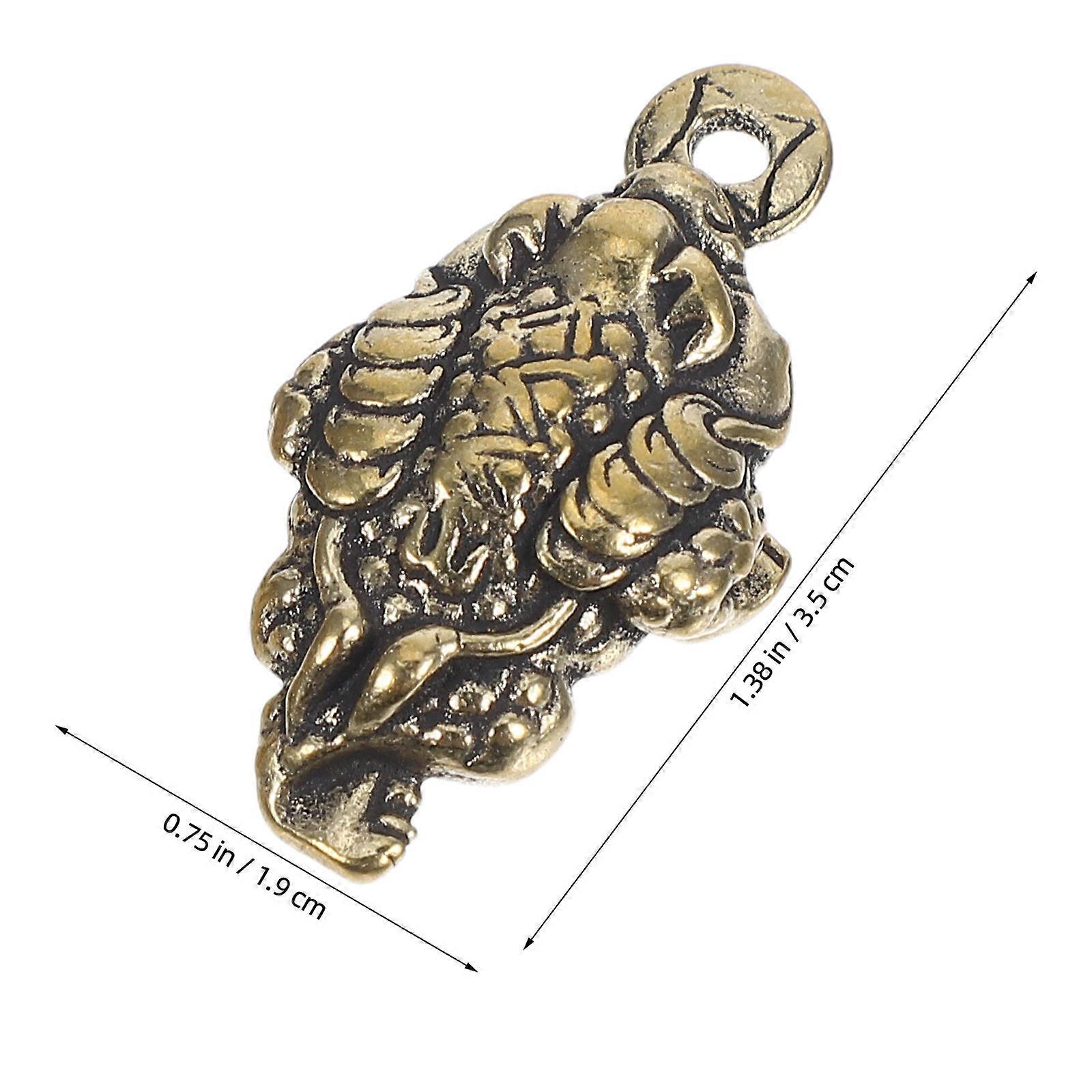 Brass Toad Hanging Decor Pendant for Keychain 2Pcs Set
