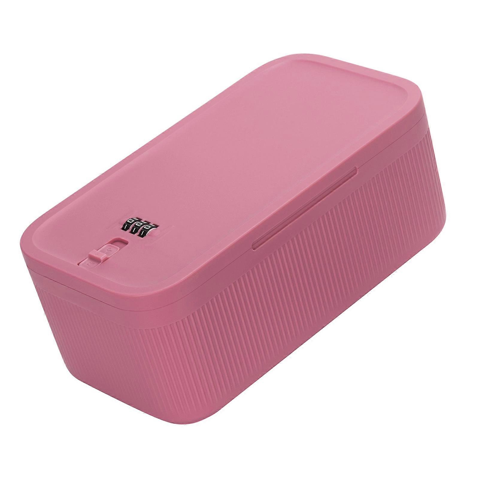 Password Lock Storage Case Stackable ABS Storage Container For Valuables Electronics Medicine Confidential Documents  strawberry powder