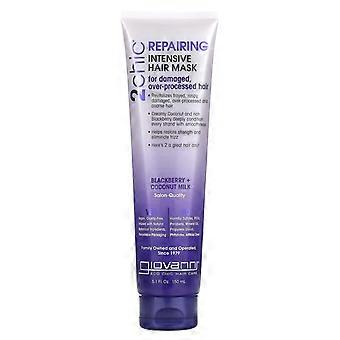 Giovanni, 2chic, Repairing Intensive Hair Mask, Blackberry + Coconut Milk, 5.1 fl oz (150 ml), 2-Pac