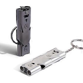 2 Pack Stainless Steel Whistles, High Pitch Loud Emergency Survival Whistle for Sports, Outdoor, Safety
