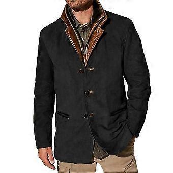 Veste Homme Vintage Polaire Daim Vestes Automne Hiver Plein Air Daily Blazer-Bon