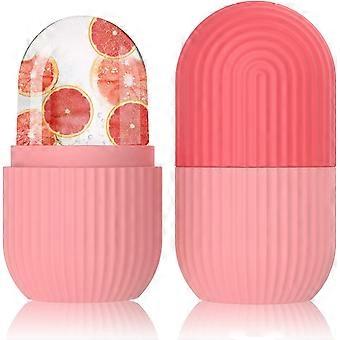 Siliconen Facial Ice Rollers, Beauty Face Massage Roller verwijderen donkere kringen huidverzorgingstools (roze)