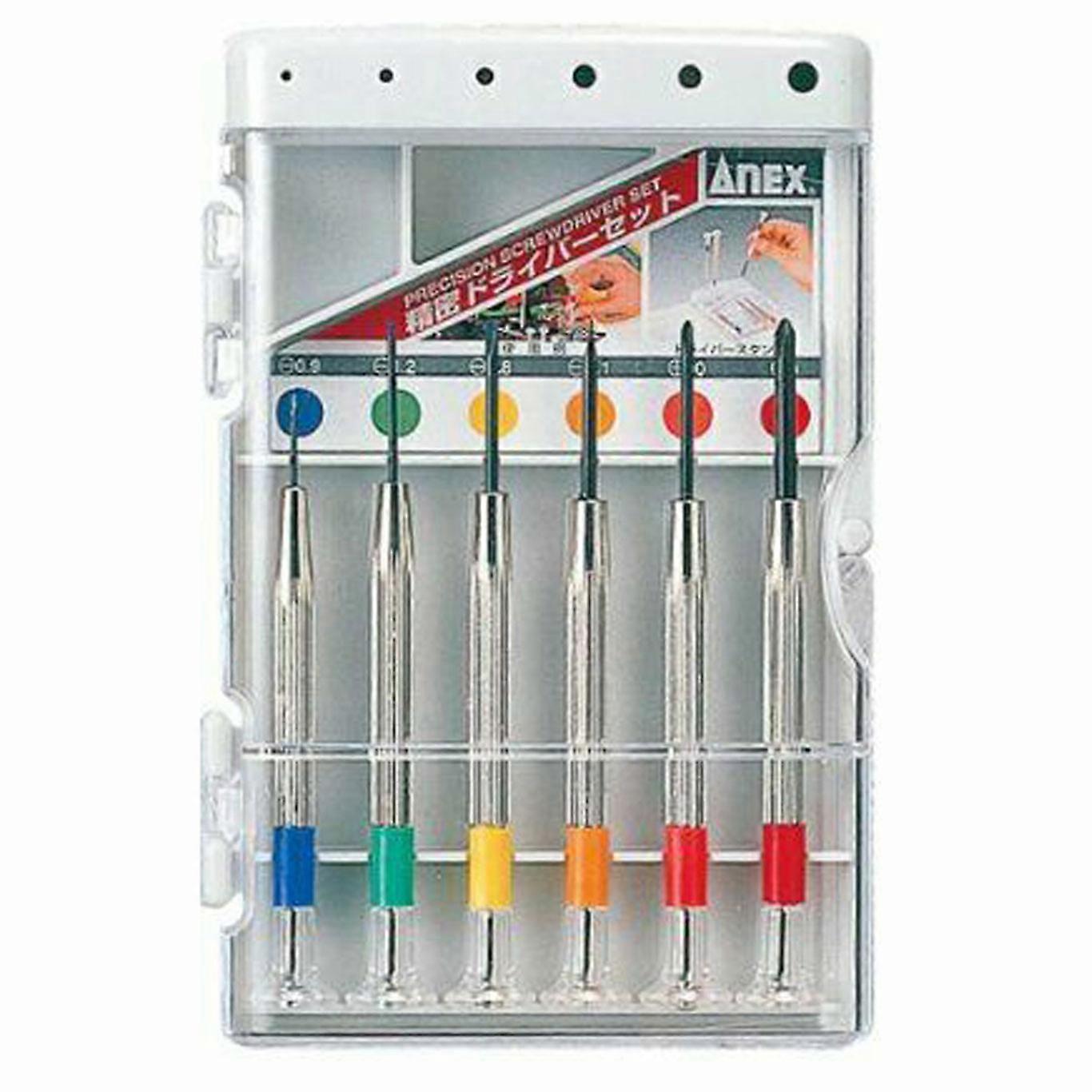 Anex 6-Piece Precision Phillips & Flat Head Screwdriver Set No. 800 w/ Case