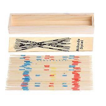 Traditional Pick Up Sticks Game Set with Wooden Box and Lid