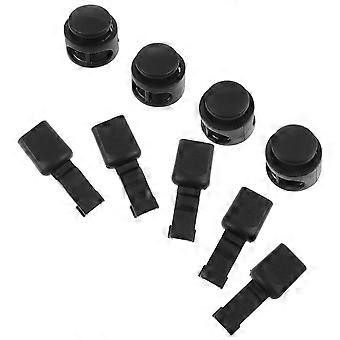 1 set of Shoelace Tail Clips Shoelace Lock Buckles Plastic Shoelace Clips Black